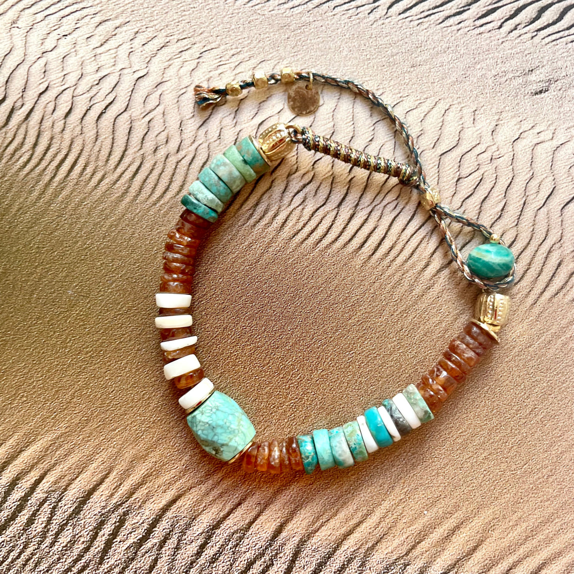 SWAHILI Bracelet Turquoise Hessonite