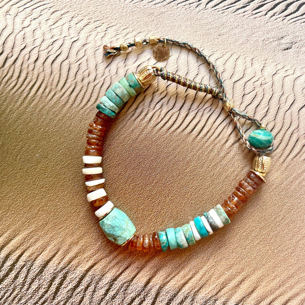 SWAHILI Bracelet Turquoise Hessonite
