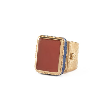 JULIET Bague Chevalière Gravée Cornaline