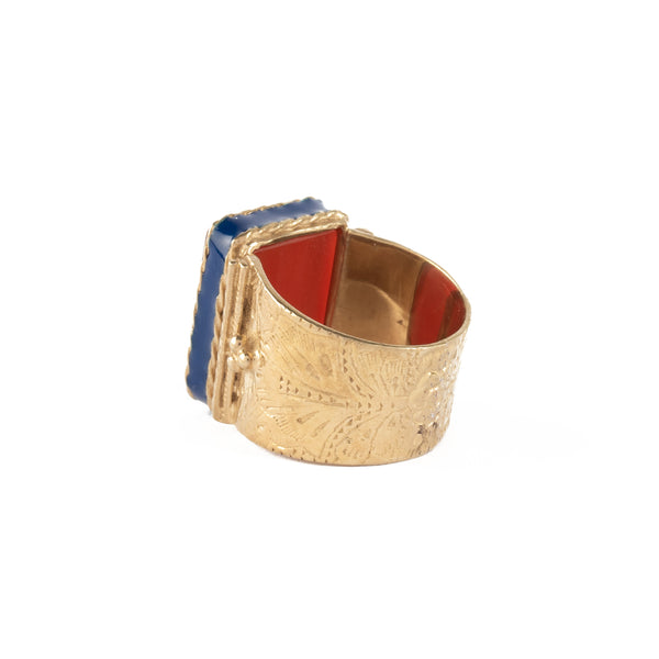 JULIET Bague Chevalière Gravée Cornaline