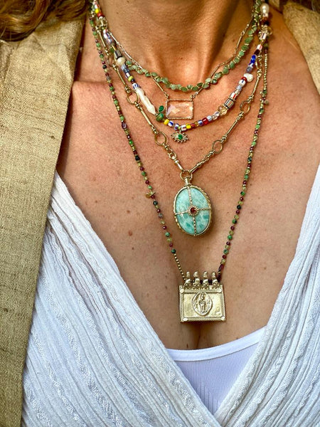 OCTAVE Collier Amazonite chaîne ronde